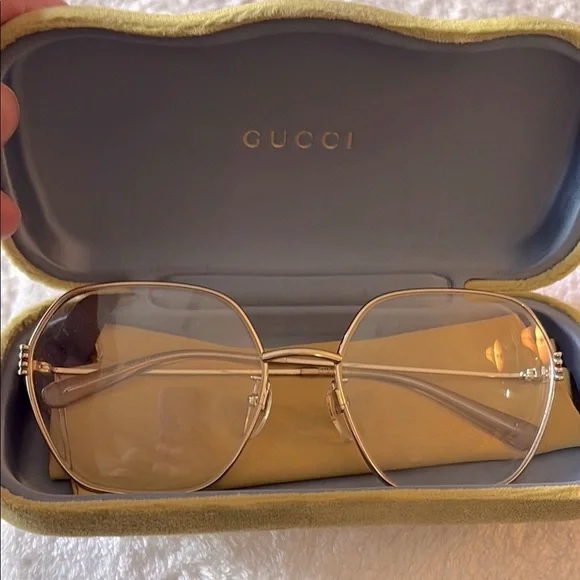 Gucci Gold Hexagonal Glasses - Picture 6 of 16